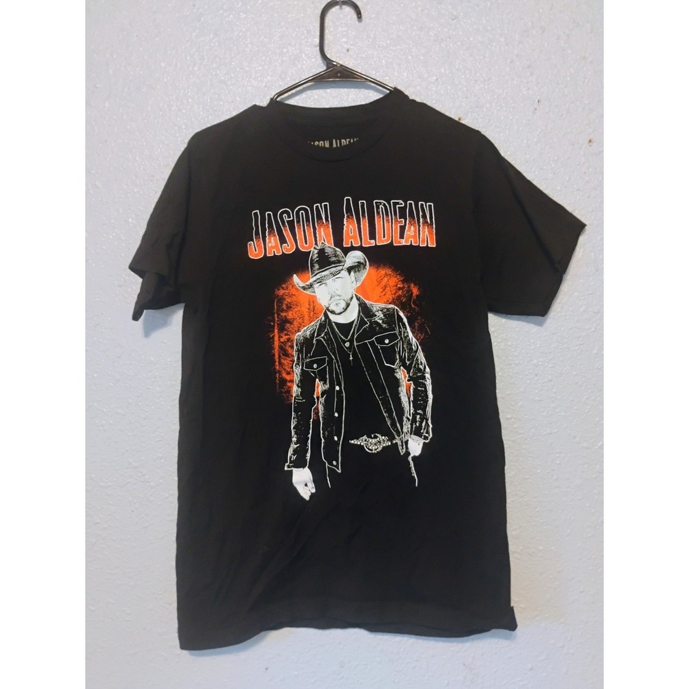 Jason Aldean 2022 Rock N' Roll Cowboy Tour‎ T-Shirt Medium Great Shape Black